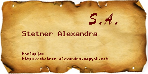 Stetner Alexandra névjegykártya